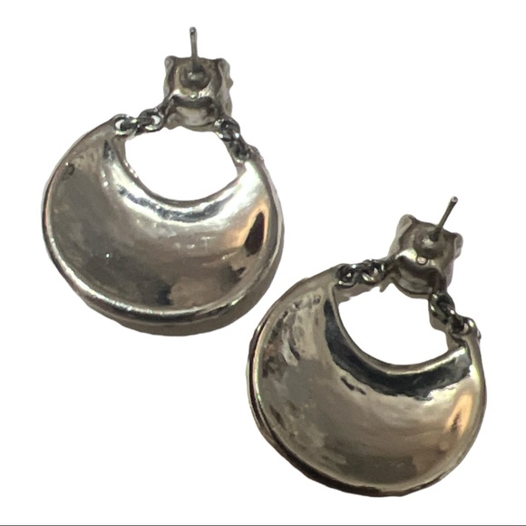 Large Vintage Rhinestone Drop Earrings, For Pierced Ears - Picture 3 of 3